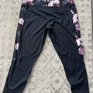 Floral Black Leggings